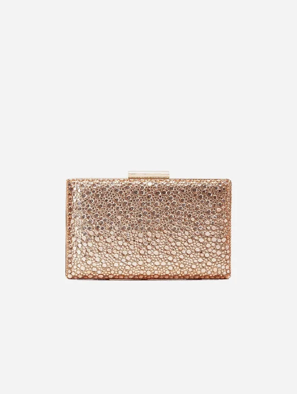 Luxury silk evening clutches with intricate beading and floral designs for a refined look -Clara Vegan Sequin Clutch | Rose Gold