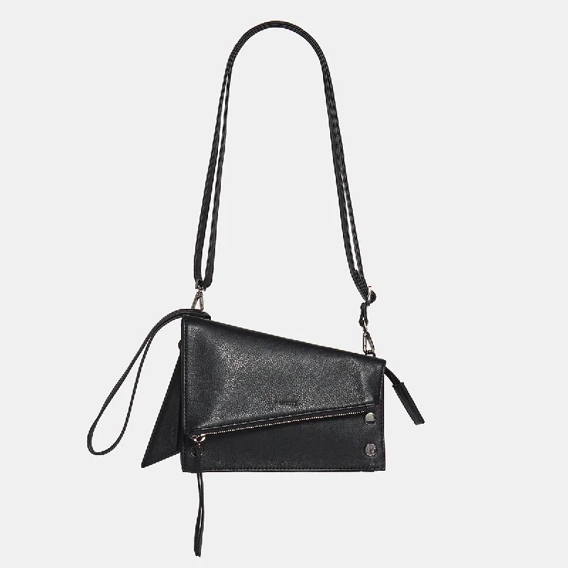 Petite evening bags with compact, sleek designs for a minimalist evening accessory -Curtis | Black/Gunmetal