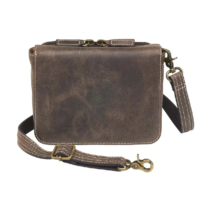 Sparkling evening clutch bags with silver or gold accents for a chic finish -Crossbody Organizer, Distressed Buffalo