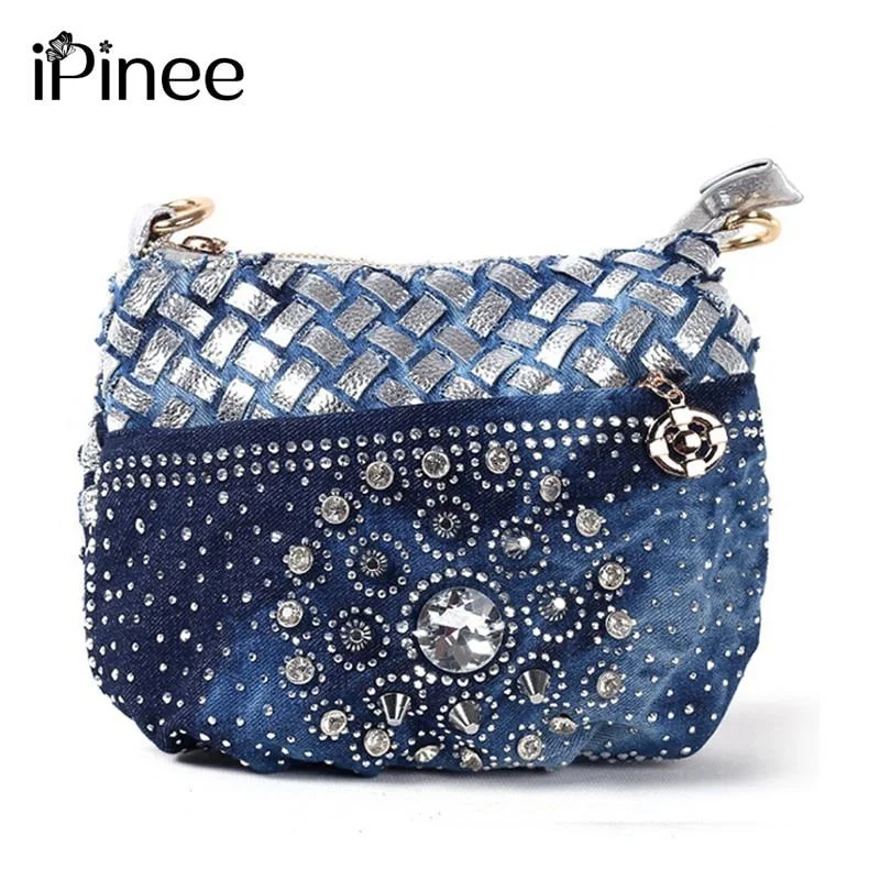 Sparkling evening clutches with rhinestone or crystal designs for a glamorous touch -iPinee Famous designer bags 2018  fashion jean coin purse small bag  ladies vintage evening wallets women messenger bag