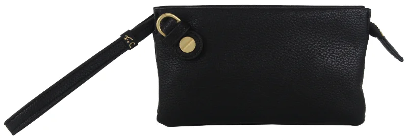 Bold and unique evening clutches with unconventional shapes for a statement-making appearance -Prive Wristlet in Black