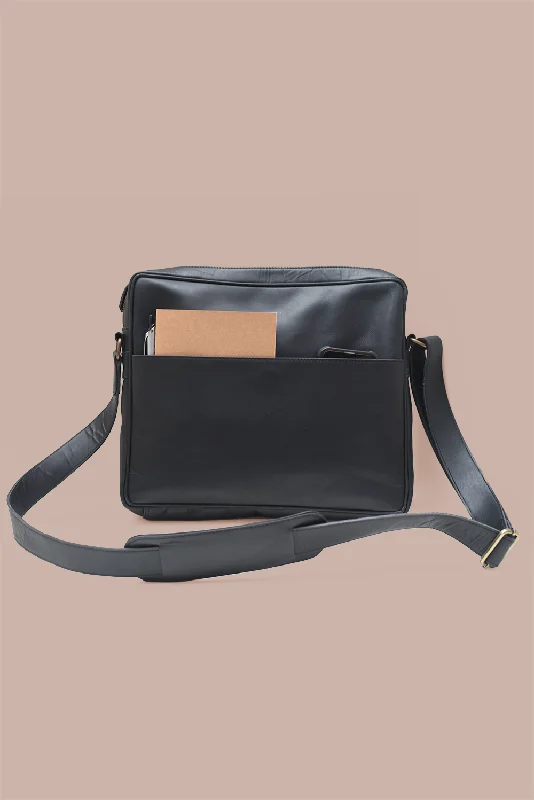 Fashionable evening clutches with unique metallic finishes and sculptural shapes for luxury -Leather Laptop Satchel - 13"