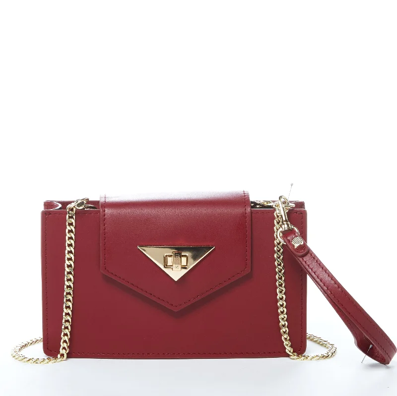 Classic evening clutch bags with textured fabrics for a rich and luxurious appearance -Mary Small Crossbody Leather Wristlet Burgundy