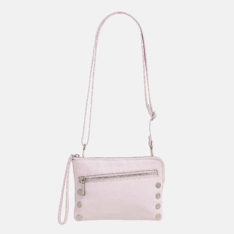 Classic silk evening bags with smooth textures for upscale events and parties -Nash Small | Pastel Lilac/Brushed Silver