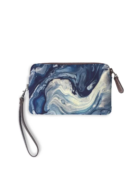 Elegant evening clutches with sparkling embellishments for formal events and occasions -Navy marble clutch