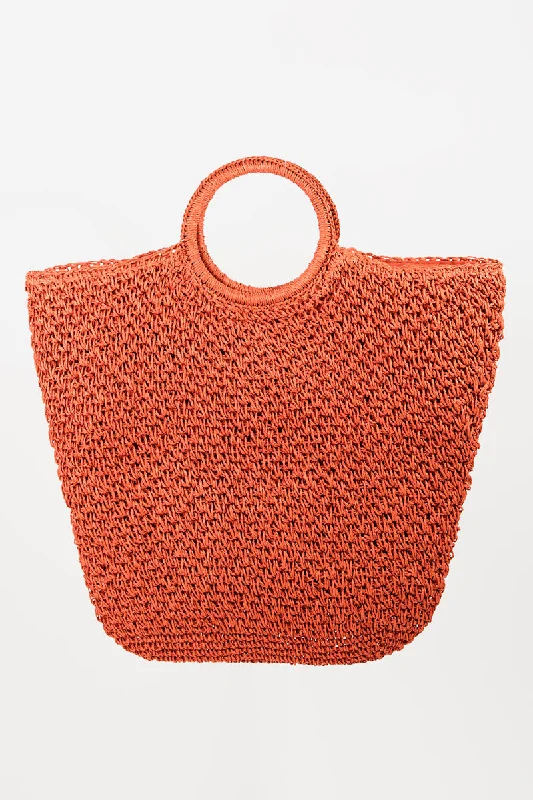 Velvet evening bags with soft, rich texture and minimalistic hardware for elegance -Round Handle Knitted Tote Bag