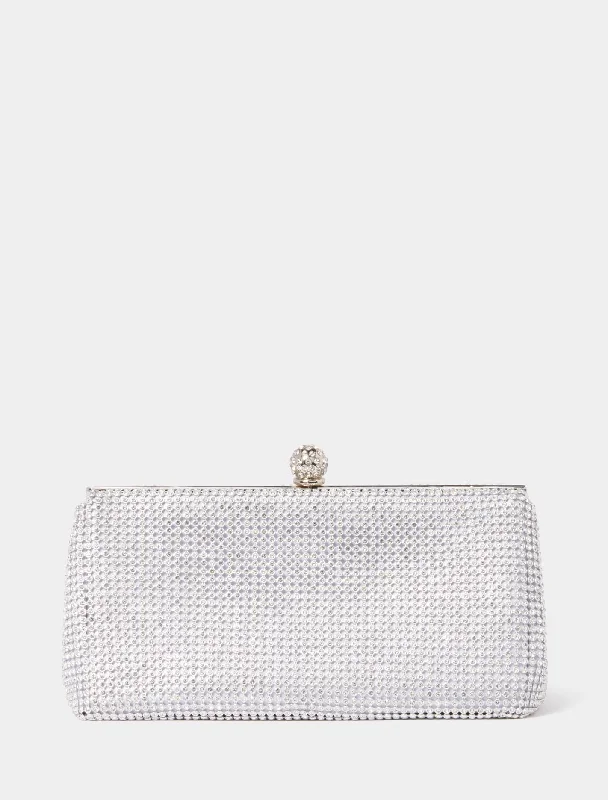 Classic and simple evening clutch bags with metallic linings for elegant finishes -Shae Shiny Frame Clutch