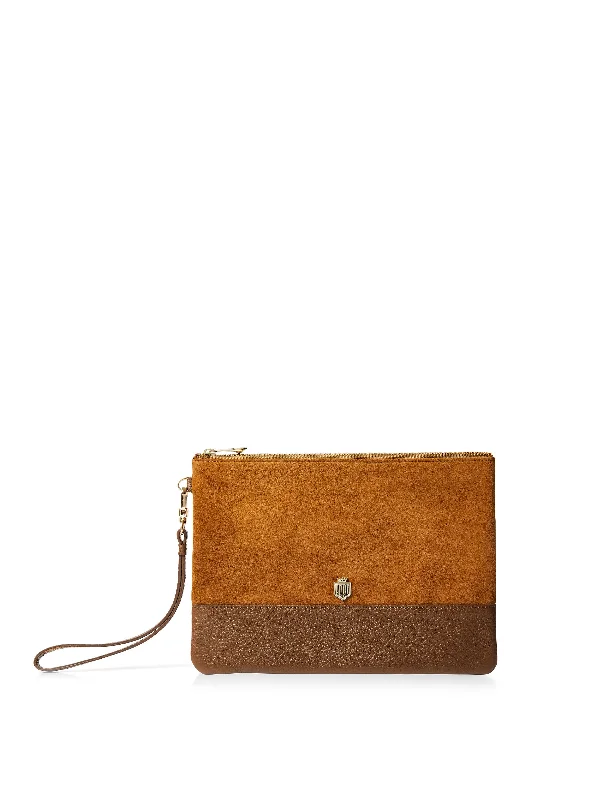 Stylish evening clutches with soft leather for a smooth, elegant look -Highbury Clutch - Tan