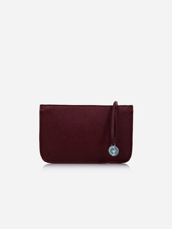 Simple and elegant evening clutch bags with clean lines for timeless beauty -Multi-Function Vegan Leather Clutch | Burgundy