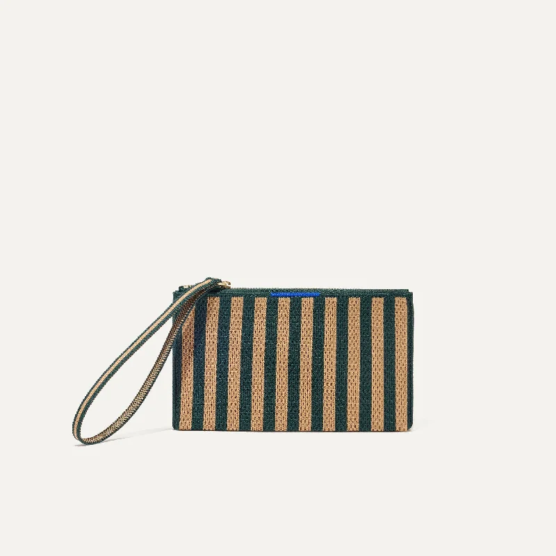 Petite evening clutches with structured designs for high-fashion and sophisticated events -The Wallet Wristlet - Pine Stripe