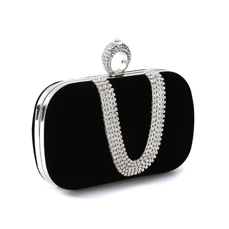 Sparkling evening clutches with rhinestone or crystal designs for a glamorous touch -Velvet Diamond Dream Clutch